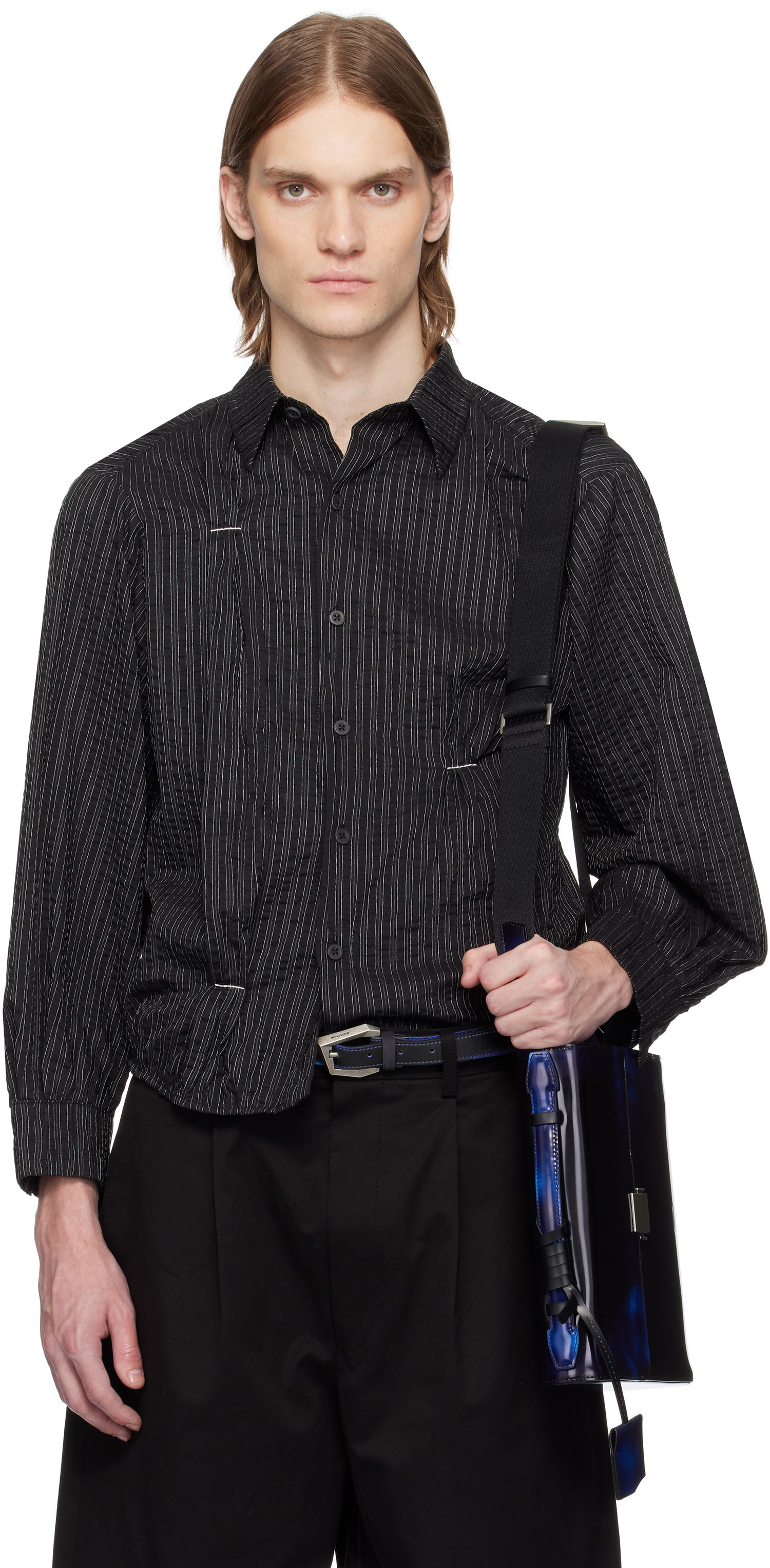 Srajce ADER ERROR ADER error Pinstriped Shirt Črna | BO01SSSH0105BK, 0