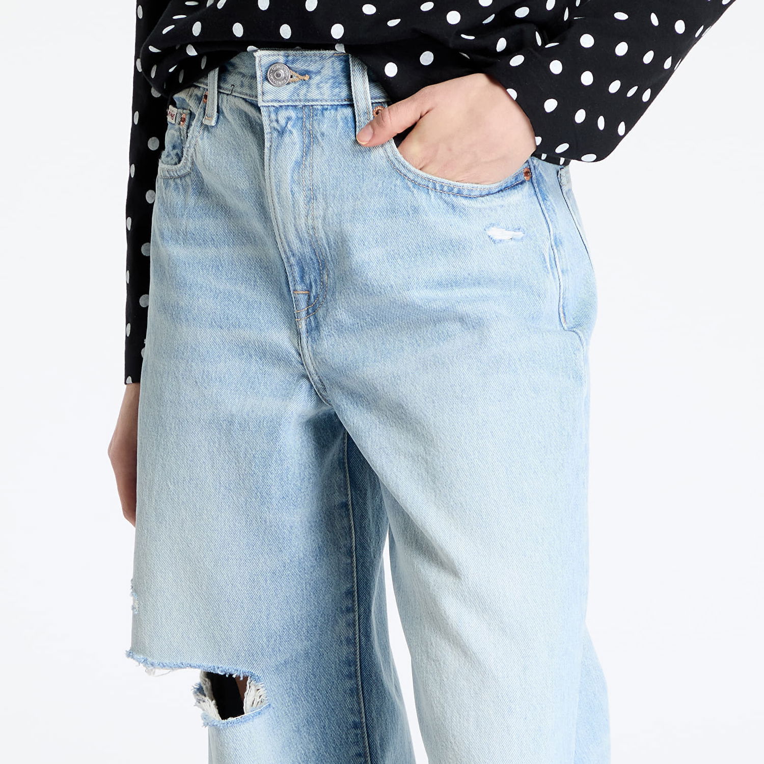 Kavbojke CALVIN KLEIN Calvin Klein Jeans The Wide Leg Light Jeans Modra | LV047B982G VSO, 1