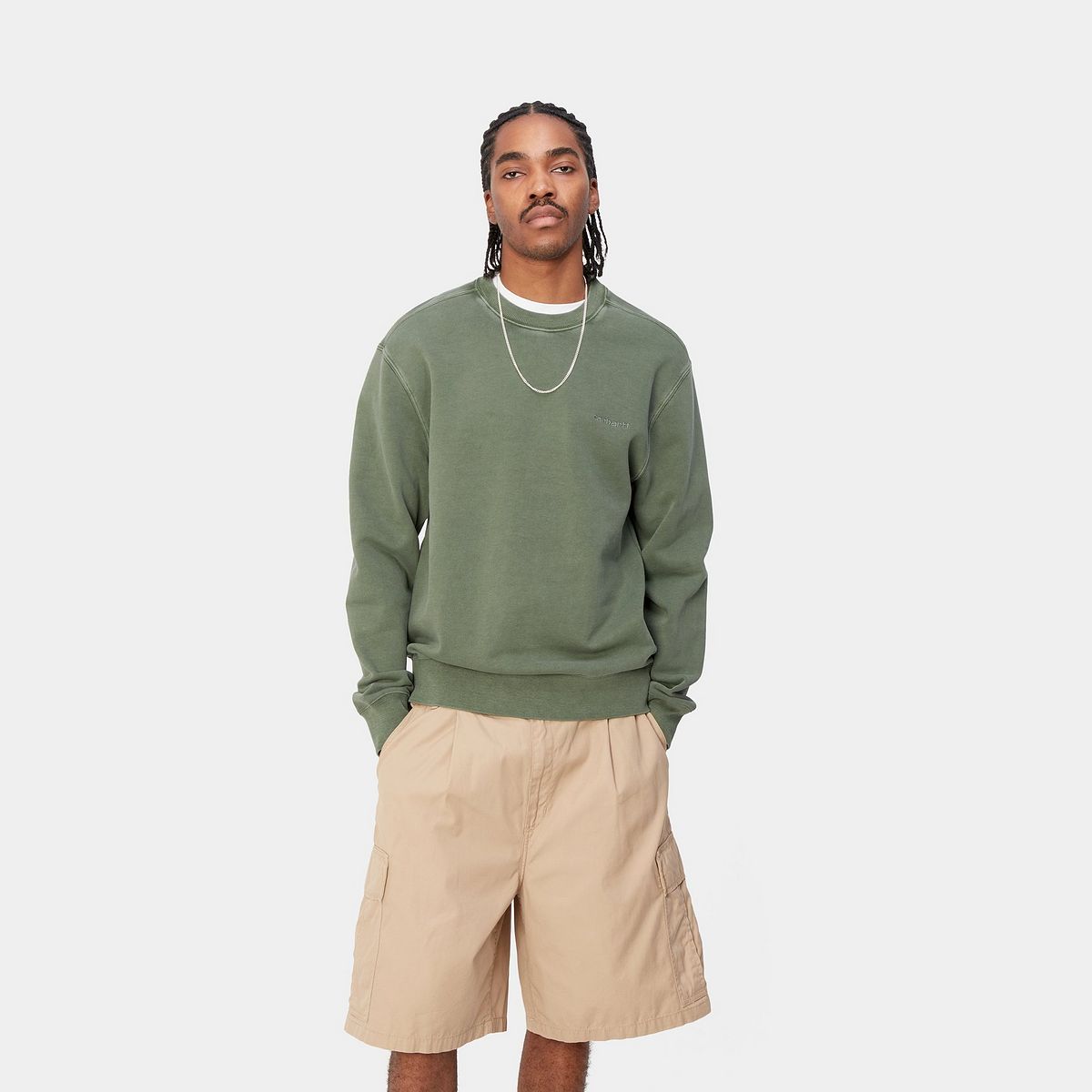 Pleteni pulover Carhartt WIP Duster Script Crewneck Zelena | I033065_1YF_GD, 0
