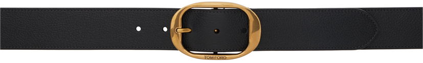 Pasovi Tom Ford TOM FORD Grain Leather Belt with Oval Buckle Črna | TB279-LCL338X