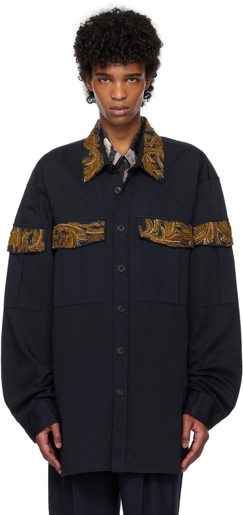 Srajce Dries Van Noten Dries Van Noten Embroidered Shirt Črna | 251-020757-1473