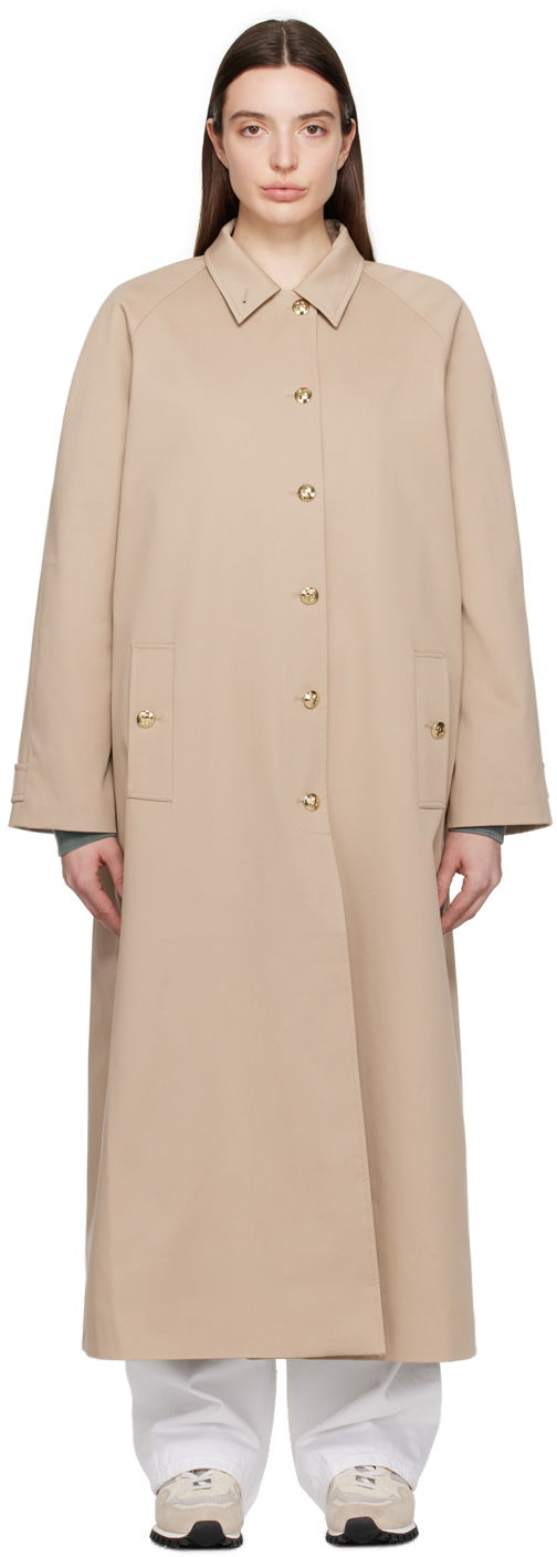 Trenčkot Anine Bing Long Sleeve Button Up Trench Coat Bež | A-01-6185-230