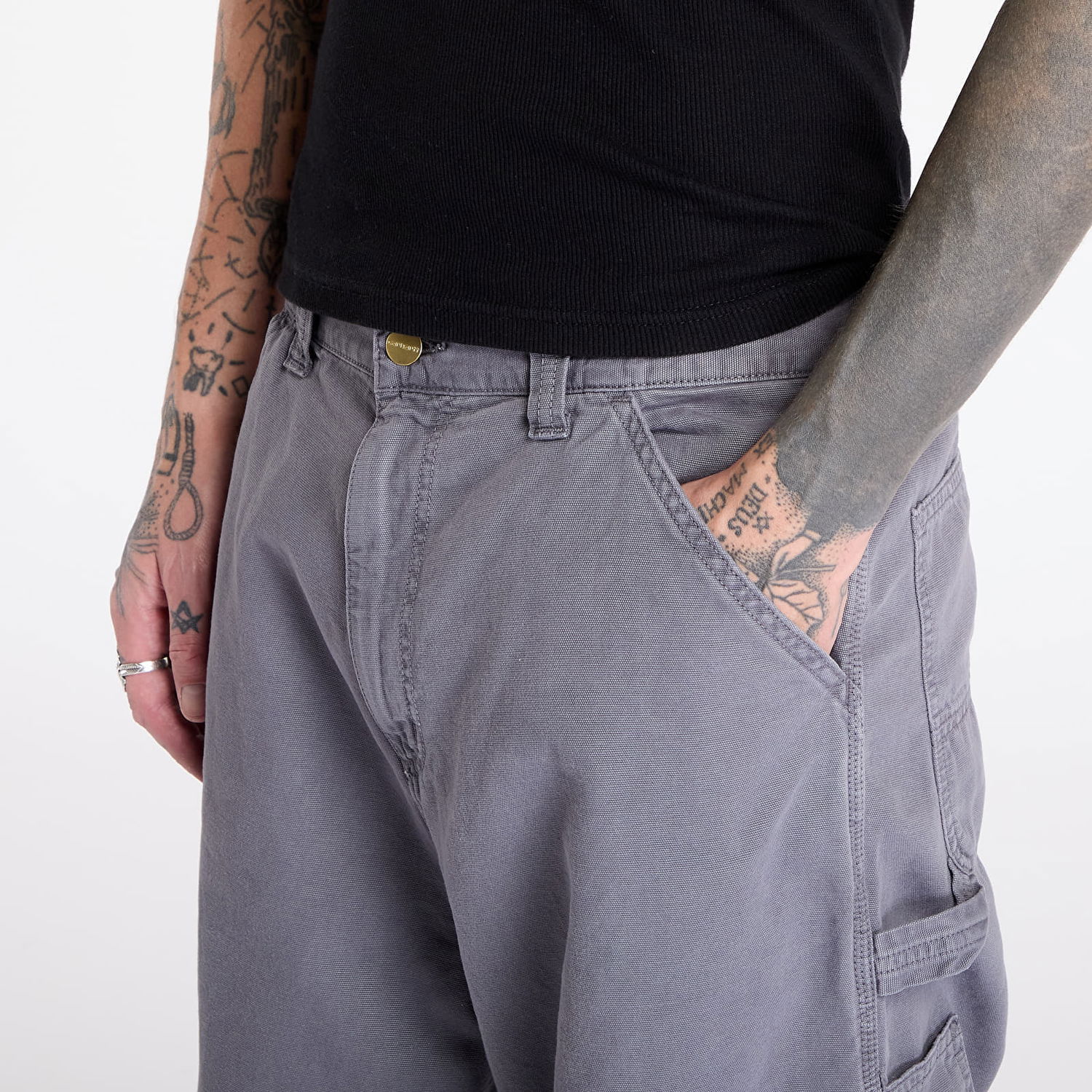 Hlače Carhartt WIP Pants OG Single Knee Pant Graphite Stone Dyed S Siva | I033754.874J, 1