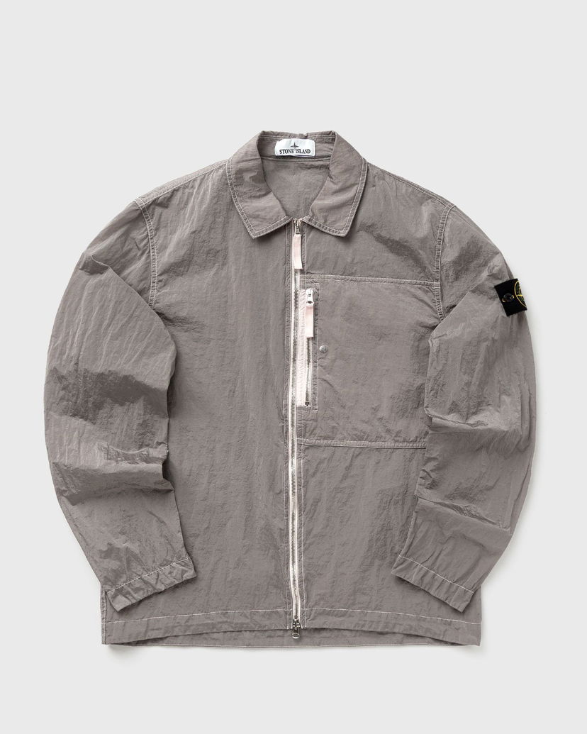 Jakna Stone Island Crinkle Fabric Full-Zip Overshirt Siva | K2S151200031S0019.V0080