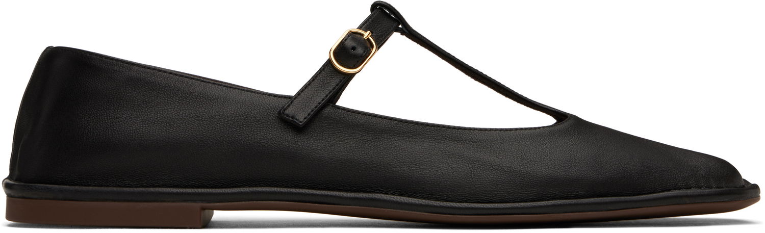 Superge in čevlji The Row The Row Square T-Strap Ballerina Flats Črna | F1599-SL3, 0