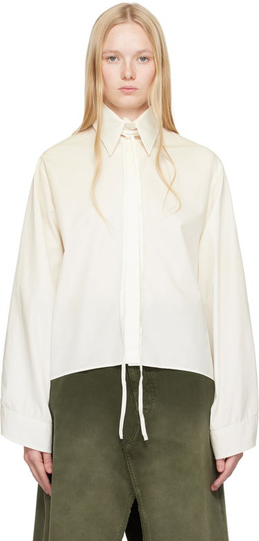 Srajce Maison Margiela MM6 Maison Margiela Cotton Poplin Tie-Neck Shirt Bela | S62DT0039 M35458, 0