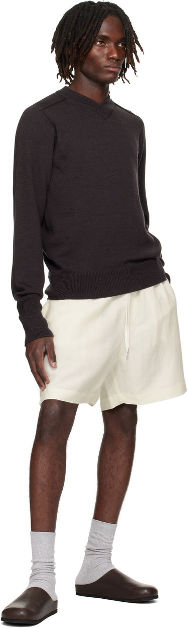 Kratke hlače Studio Nicholson Starboard Drawstring Shorts Bela | STARBOARD SNM - 1369, 3
