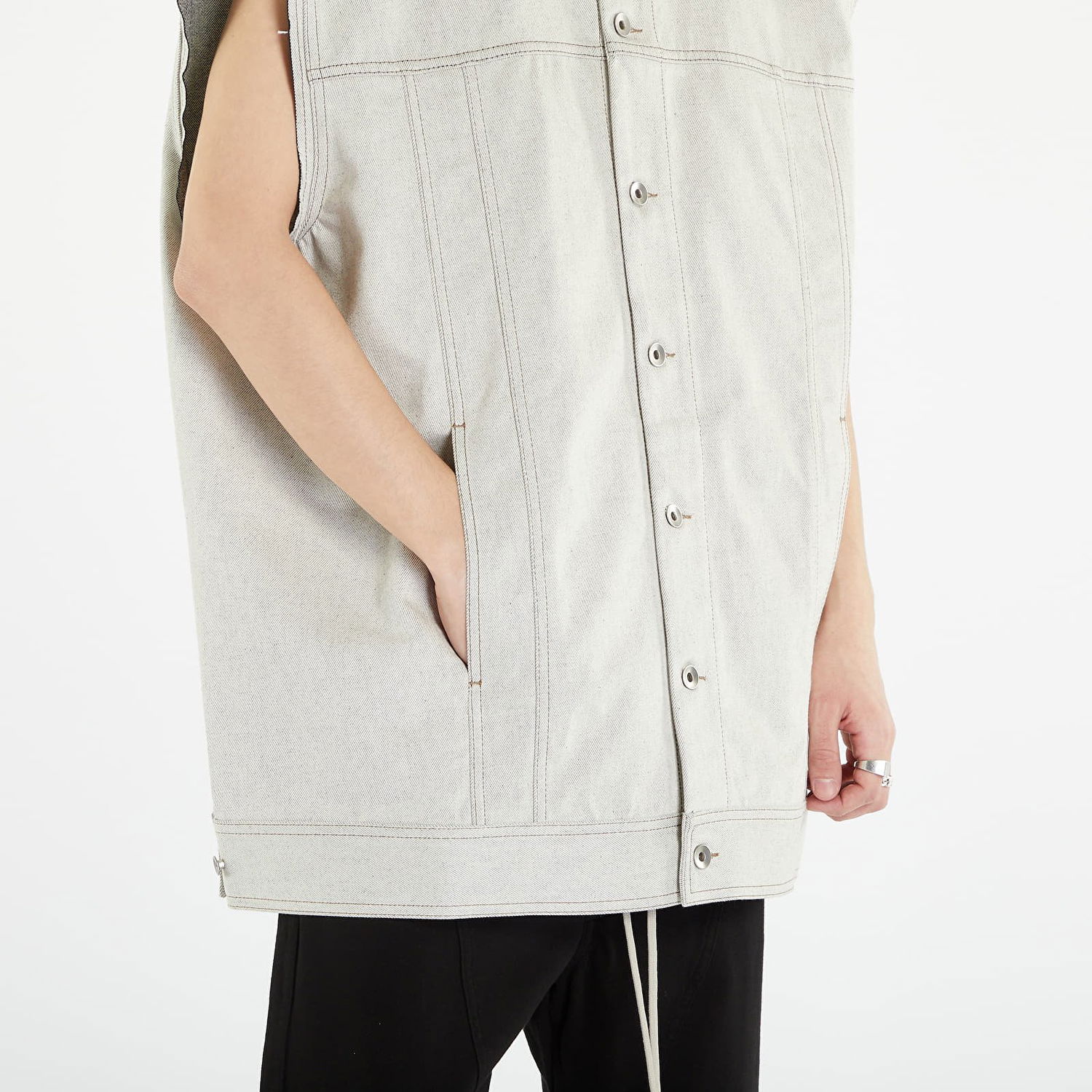 Telovnik Rick Owens DRKSHDW Jumbo Worker Vest Bela | DU01C6762 MMD 51, 1