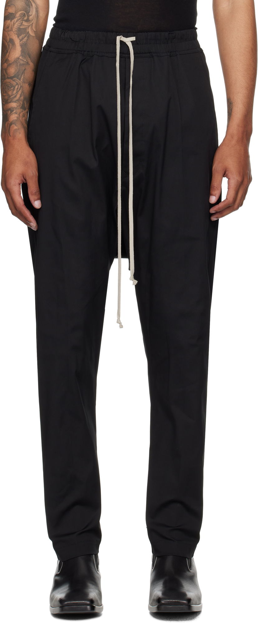 Hlače Rick Owens Rick Owens Concordians Drawstring Trousers Črna | RU02E1380 TE