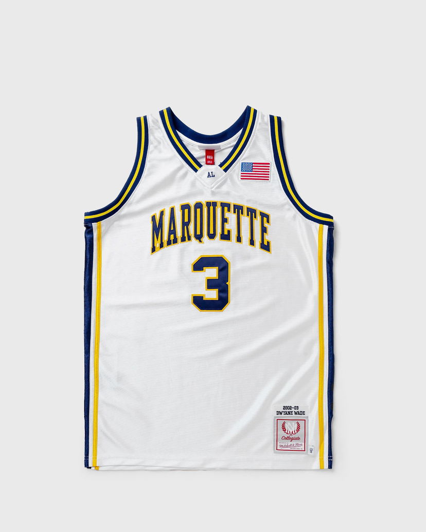 Dres Mitchell & Ness NCAA AUTHENTIC JERSEY UNIVERSITY MARQUETTE 2002-03 DWYANE WADE #3 Bela | AJY54490-MAU02DWAWHIT