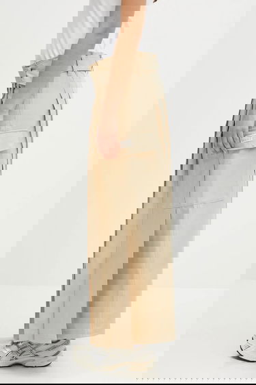 Krila KENZO Kenzo Maxi Pleated Skirt Bež | FF52JU3039DL.11, 1