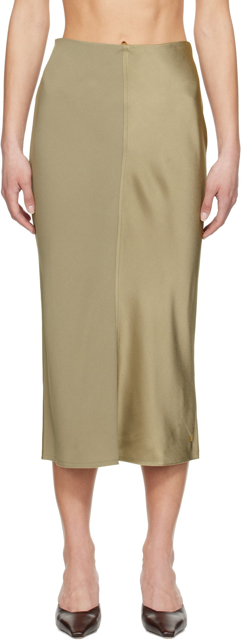 Krila AMI AMI Paris Straight Midi Skirt Zelena | FSK266.AC0014