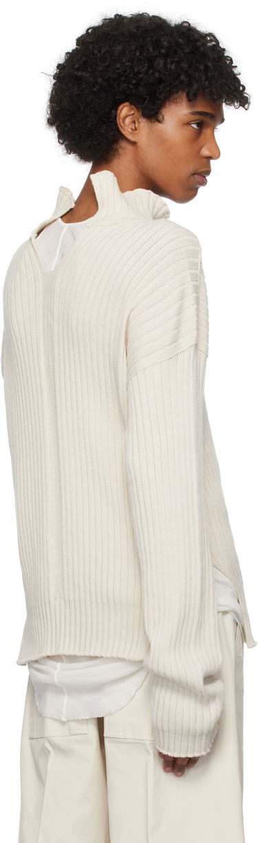 Pleteni pulover Rick Owens Rick Owens Hollywood Tabard Sweater Bež | RU01E5663 KEC, 2