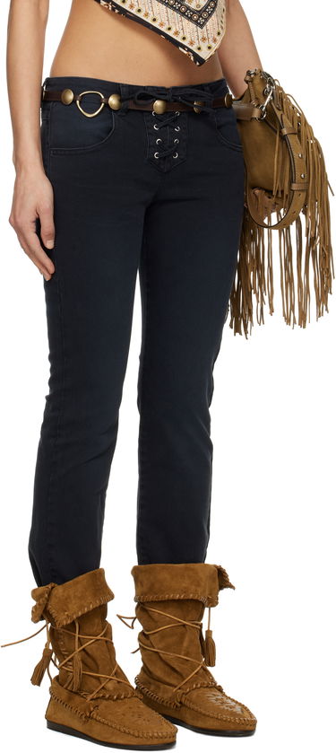 Kavbojke ISABEL MARANT Isabel Marant Vanel Lace-Up Jeans Črna | PA0544FB-C2H02I, 1