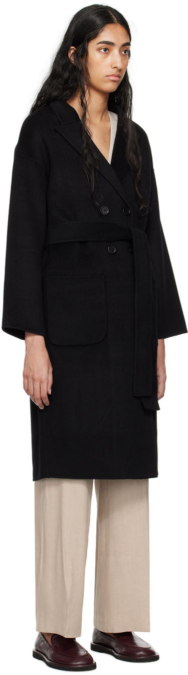 Plašči Anine Bing Dylan Double-Breasted Wool Coat Črna | A-01-4001-000, 1