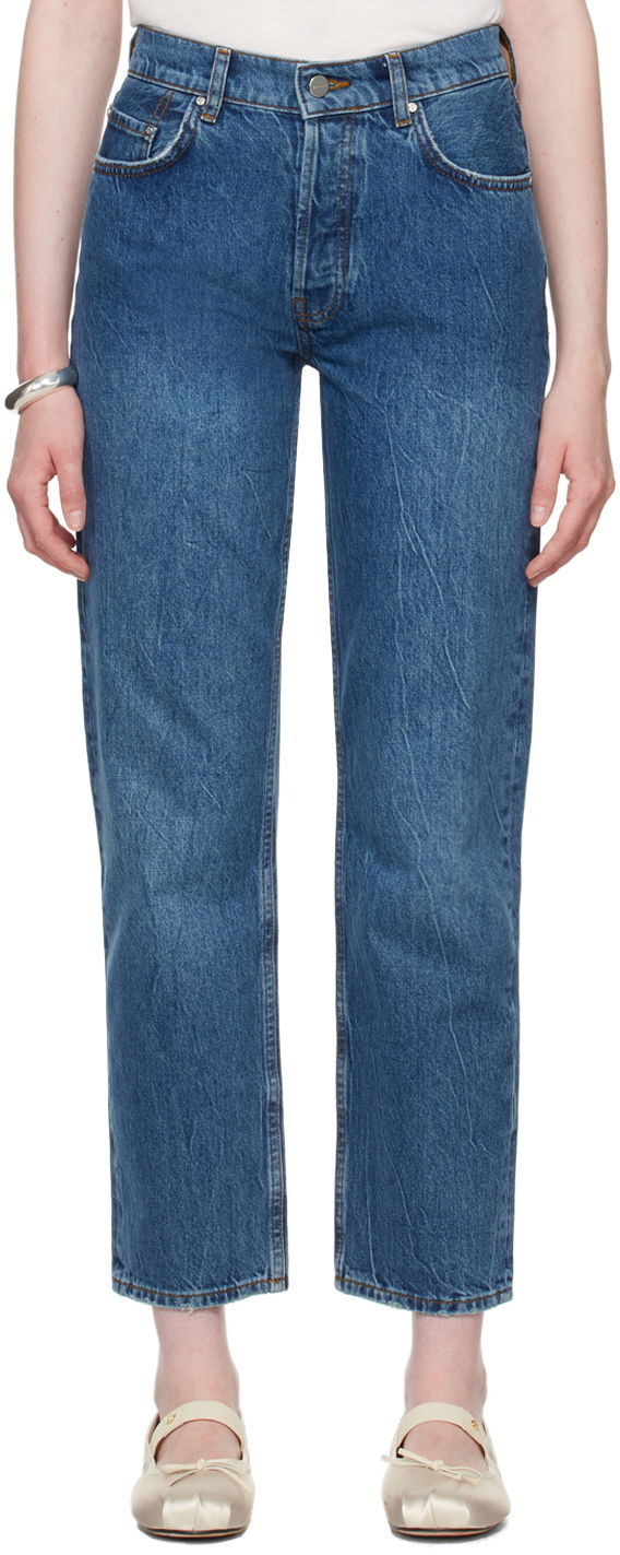 Kavbojke Anine Bing ANINE BING Benson Straight Jeans Modra | A-06-10010-WHD20