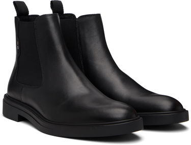 Nega čevljev BOSS Nappa Leather Chelsea Boots with Signature Stripe Črna | 50552527, 4