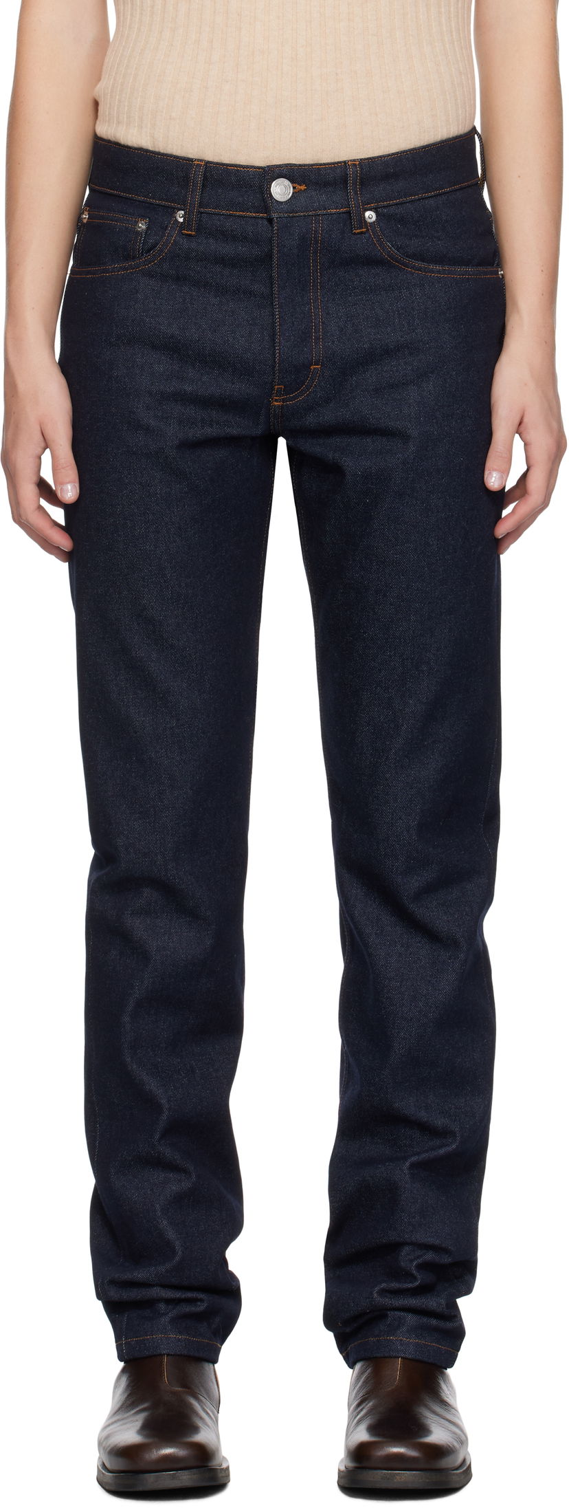 Kavbojke AMI Classic Fit Jeans Modra | HTR001.DE0011