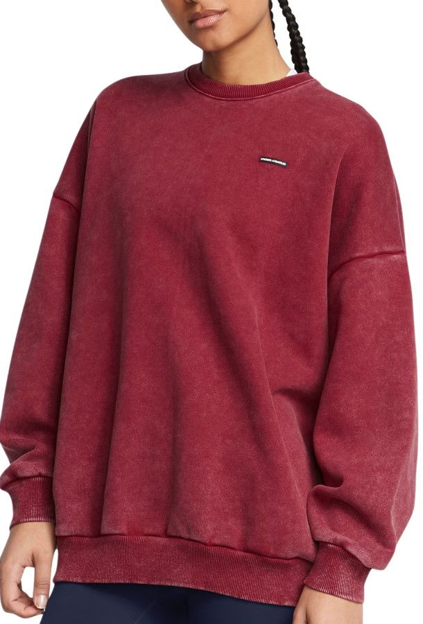 Pleteni pulover Under Armour Under Armour Icon Heavyweight Fleece Oversized Crew Sweatshirt Rdeča | 1386486-625, 0
