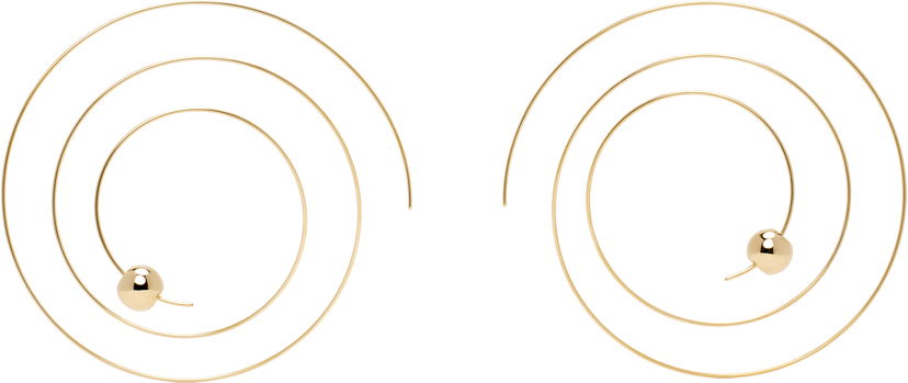 Uhani Alaïa ALAÏA Thin Spiral Earrings Kovinski | AA2B128LA043