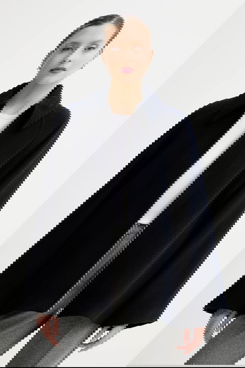 Jakna Samsoe Samsoe ALMA Wool Cape Jacket Mornarica | F23300184, 0