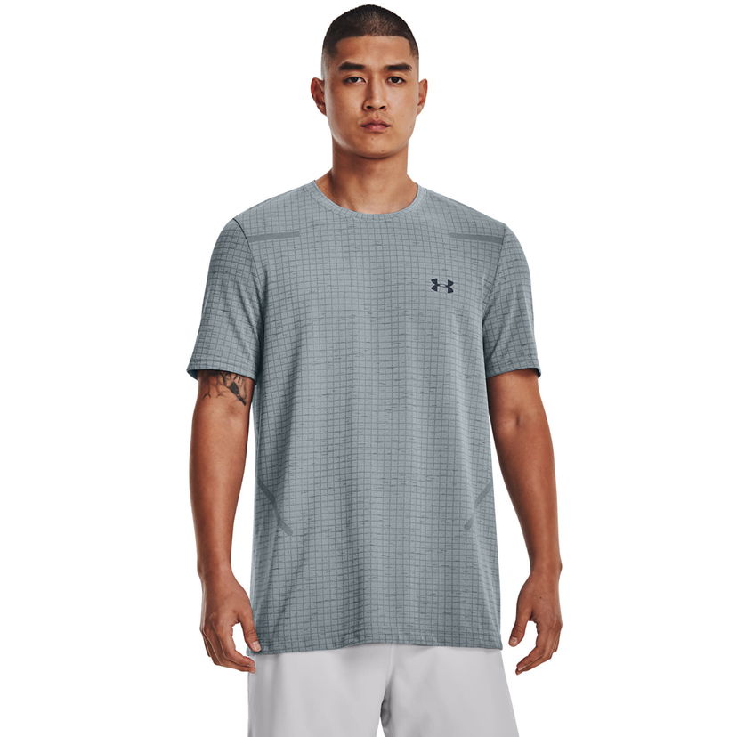 Majica Under Armour Seamless Grid Ss Blue Siva | 1376921-465