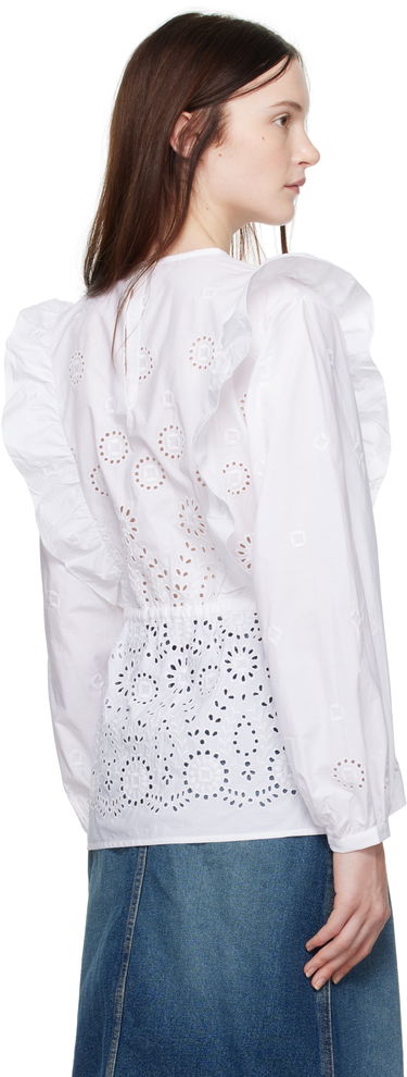 Srajce A.P.C. A.P.C. Clove Eyelet Ruffle Blouse Bela | COHFF-F13438, 2