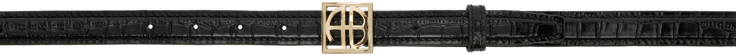 Pasovi Anine Bing ANINE BING Monogram Embossed Croc Belt Črna | A-12-10461-BLK1, 0