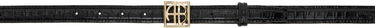 Pasovi Anine Bing ANINE BING Monogram Embossed Croc Belt Črna | A-12-10461-BLK1, 0