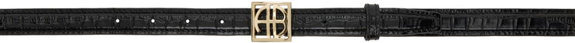 Pasovi Anine Bing ANINE BING Monogram Embossed Croc Belt Črna | A-12-10461-BLK1