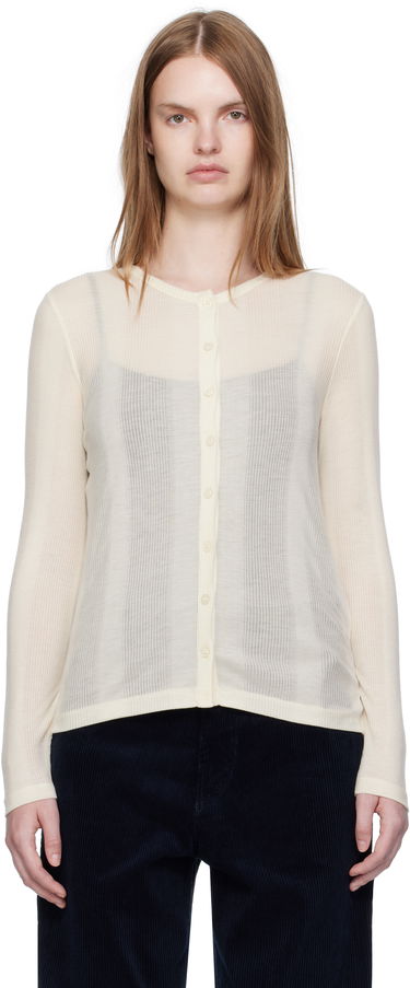 Pleteni pulover A.P.C. A.P.C. Lorie Button Cardigan Bež | LYAAW-F22331, 0