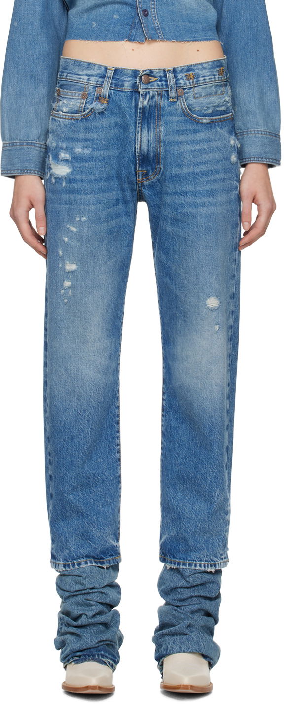 Kavbojke R13 R13 Boyfriend Stacked Jeans Modra | R13W5083-969
