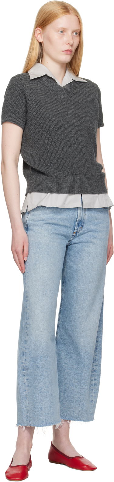 Kavbojke AGOLDE AGOLDE Low Curve Fray Jeans Modra | A238-1206, 3