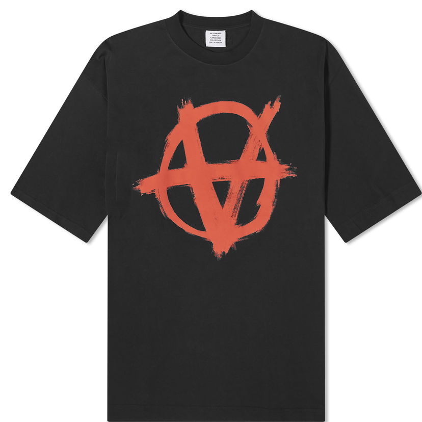 Majica VETEMENTS Double Anarchy T-Shirt Črna | UE64TR990BR