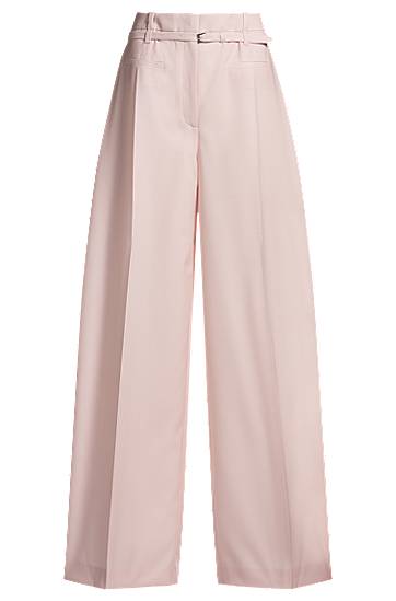 Hlače BOSS Relaxed-Fit Virgin Wool Trousers Roza | 50537404