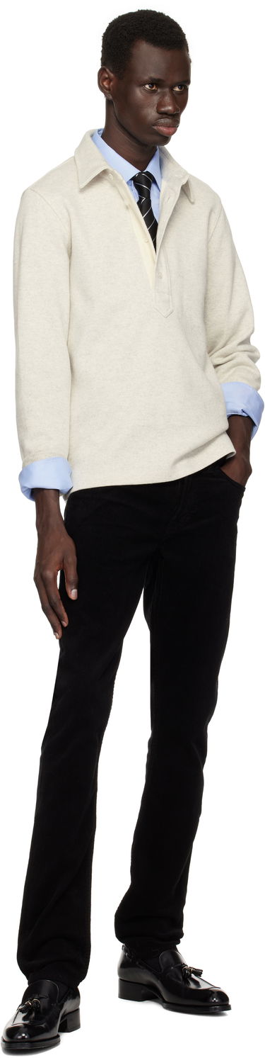 Pleteni pulover Tom Ford TOM FORD Cotton Blend Rugby Polo Bež | JPL017-JMC049S25, 3