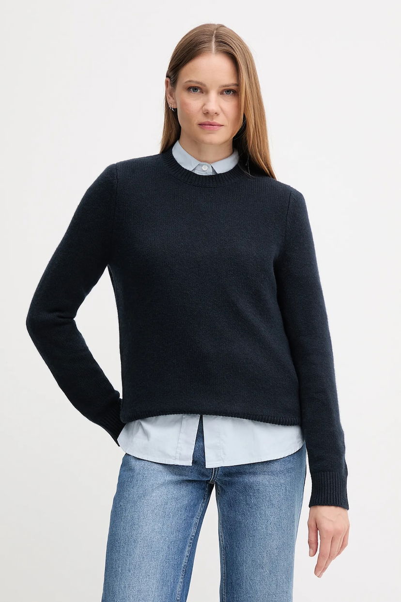 Pleteni pulover Barbour Barbour Crew Neck Sweater Mornarica | LKN1666
