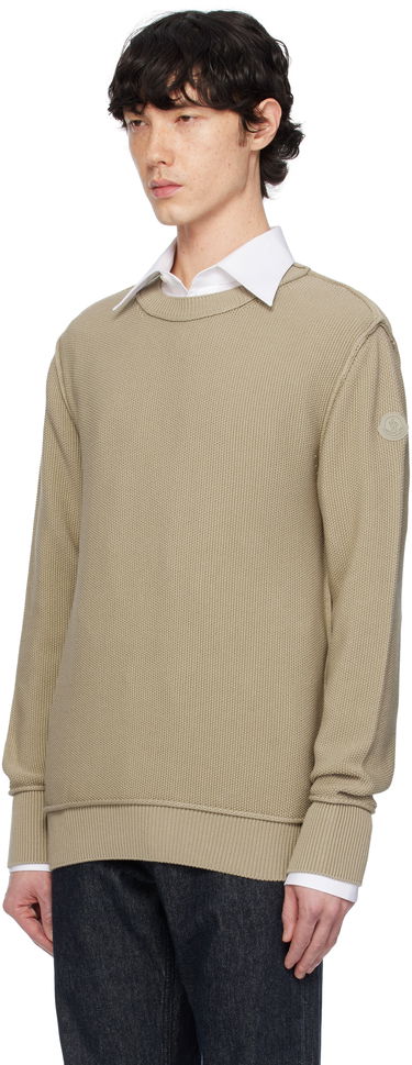 Pleteni pulover Moncler Moncler Textured Cotton Sweater Bež | K10919C00001M1367, 3