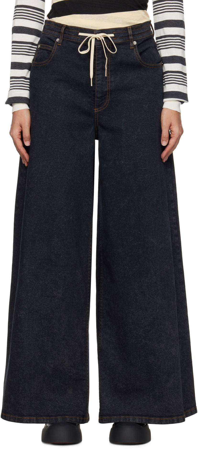 Kavbojke Marni Wide Leg Jeans Črna | PAJD0519A0 USCW94