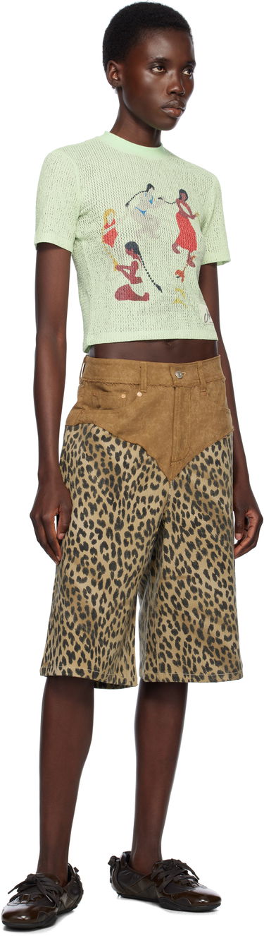 Kratke hlače Andersson Bell Oxford Combo Leopard Shorts Bež | apa821w, 3