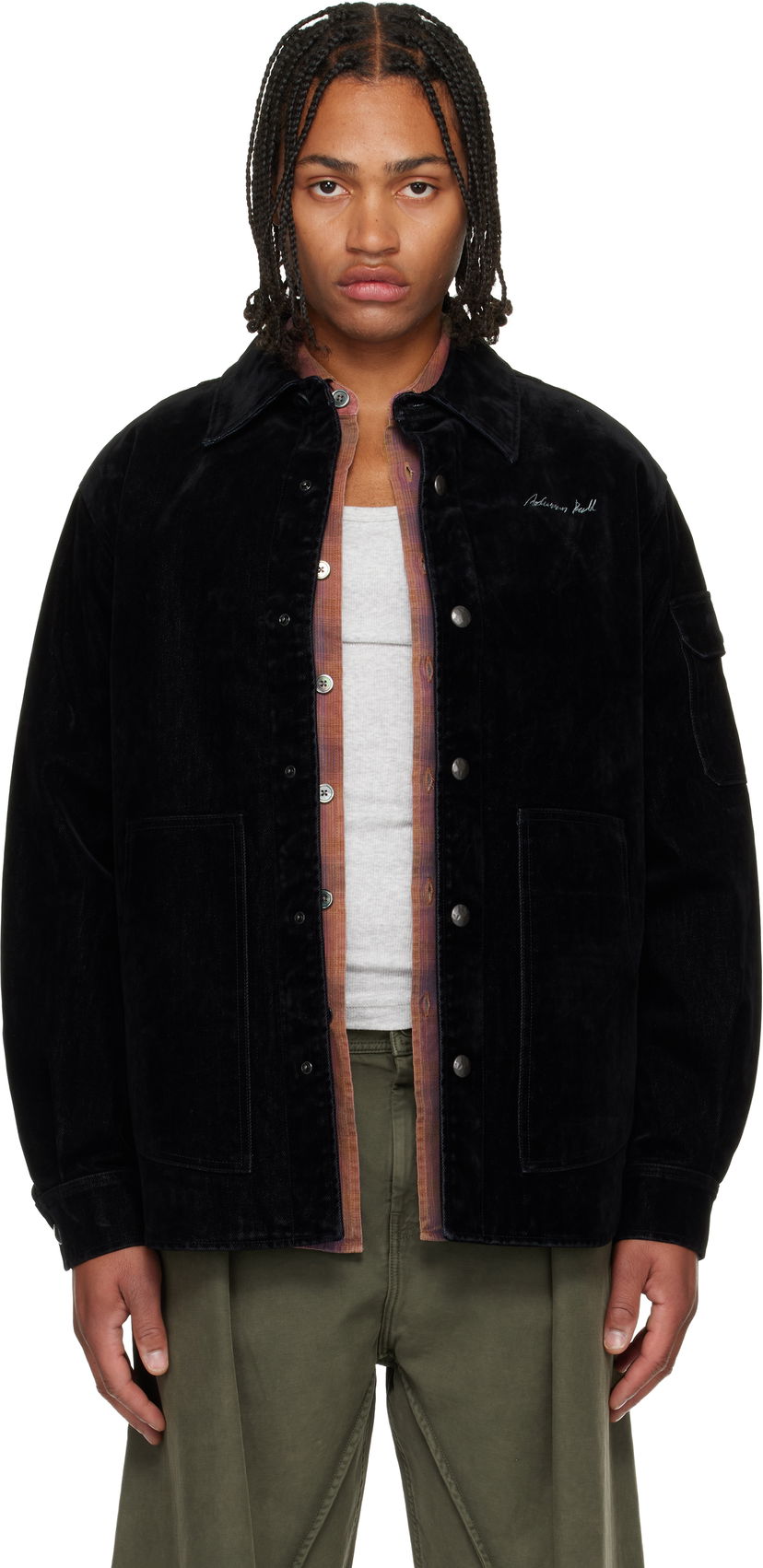 Srajce Andersson Bell Andersson Bell Padded Velvet Denim Shirt Črna | atb1374m