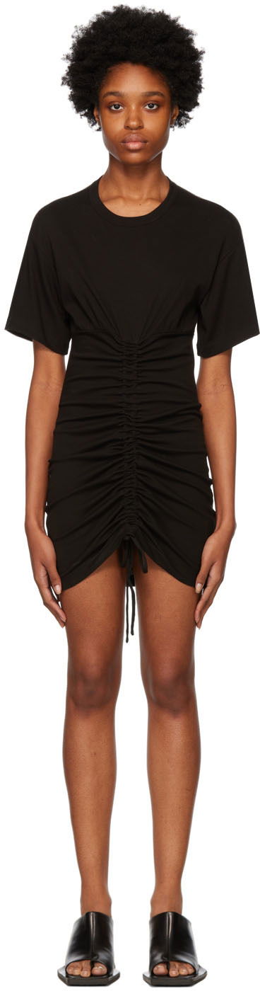 Obleke MSGM MSGM Ruched Mini Dress Črna | 3341MDA61X 227624