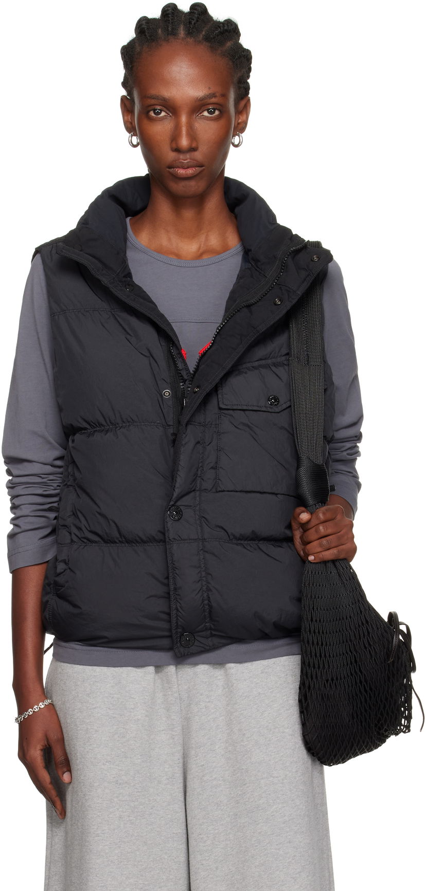 Telovnik Stone Island Recycled Nylon Down Vest Črna | K2-S15-G1000-03-S0A23