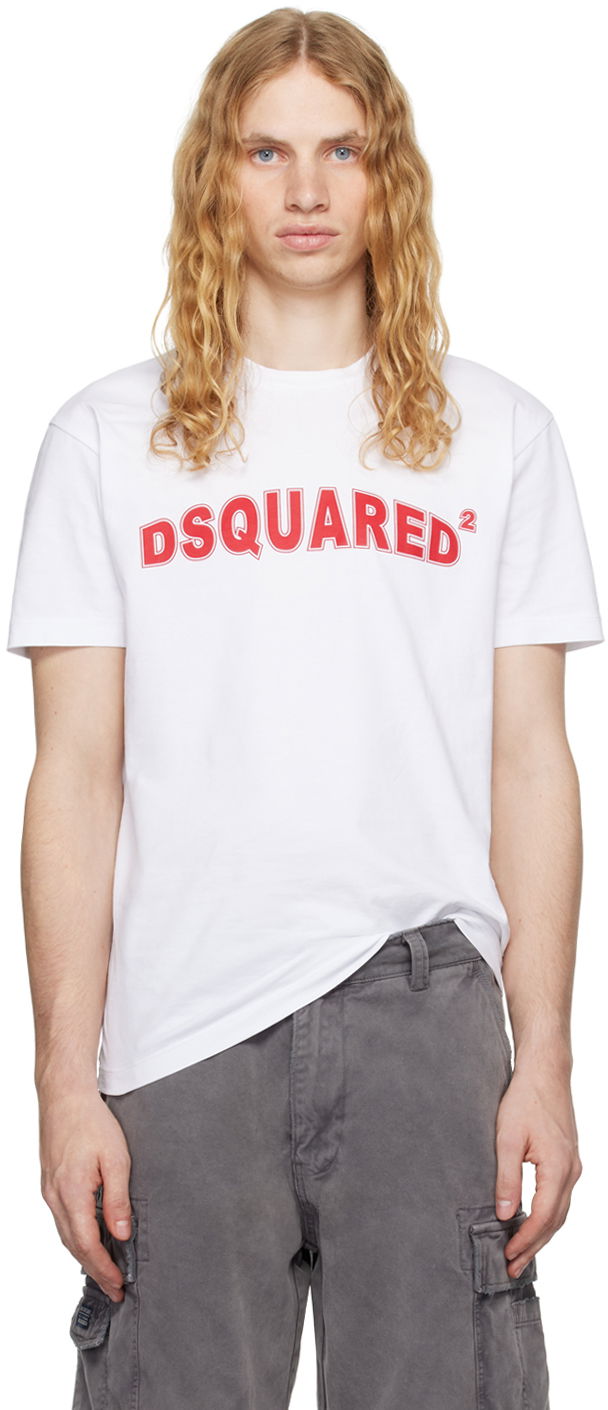 Majica DSQUARED2 Cool Fit T-shirt With Print Bela | S71GD1452_D20020