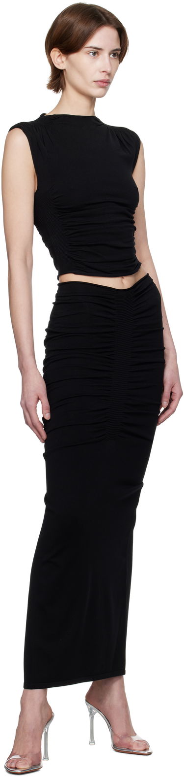 Krila Alexander Wang Alexander Wang Ruched Maxi Skirt Črna | 1KC1255095, 3