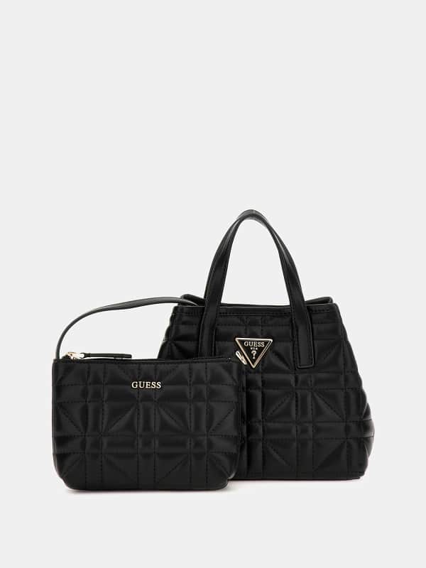 Torbica GUESS Latona Quilted Mini Shopper Črna | HWQG9211750