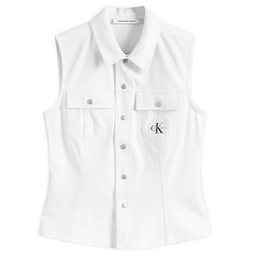 Srajce CALVIN KLEIN Sheen Milano Sleeveless Bela | J20J223390YAF