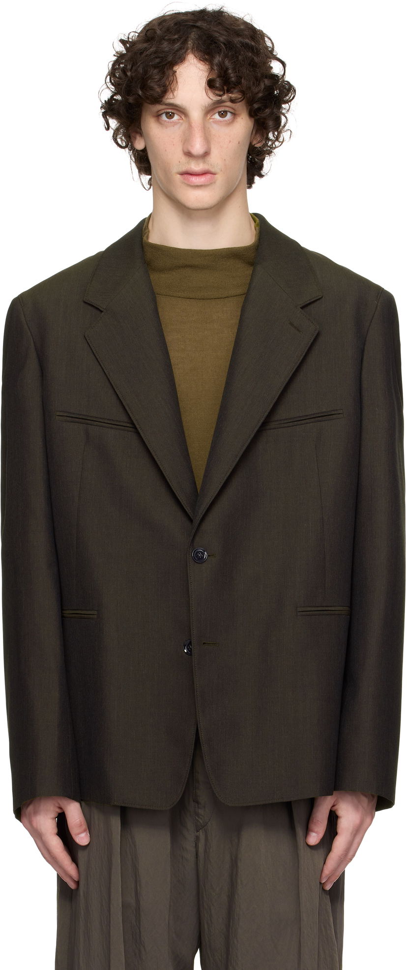 Jakna LEMAIRE Lemaire Tailored SB Blazer Zelena | JA1075 LF414