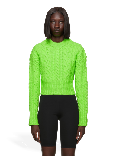 Pleteni pulover AMI Virgin Wool Sweater Zelena | FKS051.017