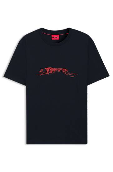 Majica BOSS HUGO Dog Artwork Jersey T-Shirt Mornarica | 50548557
